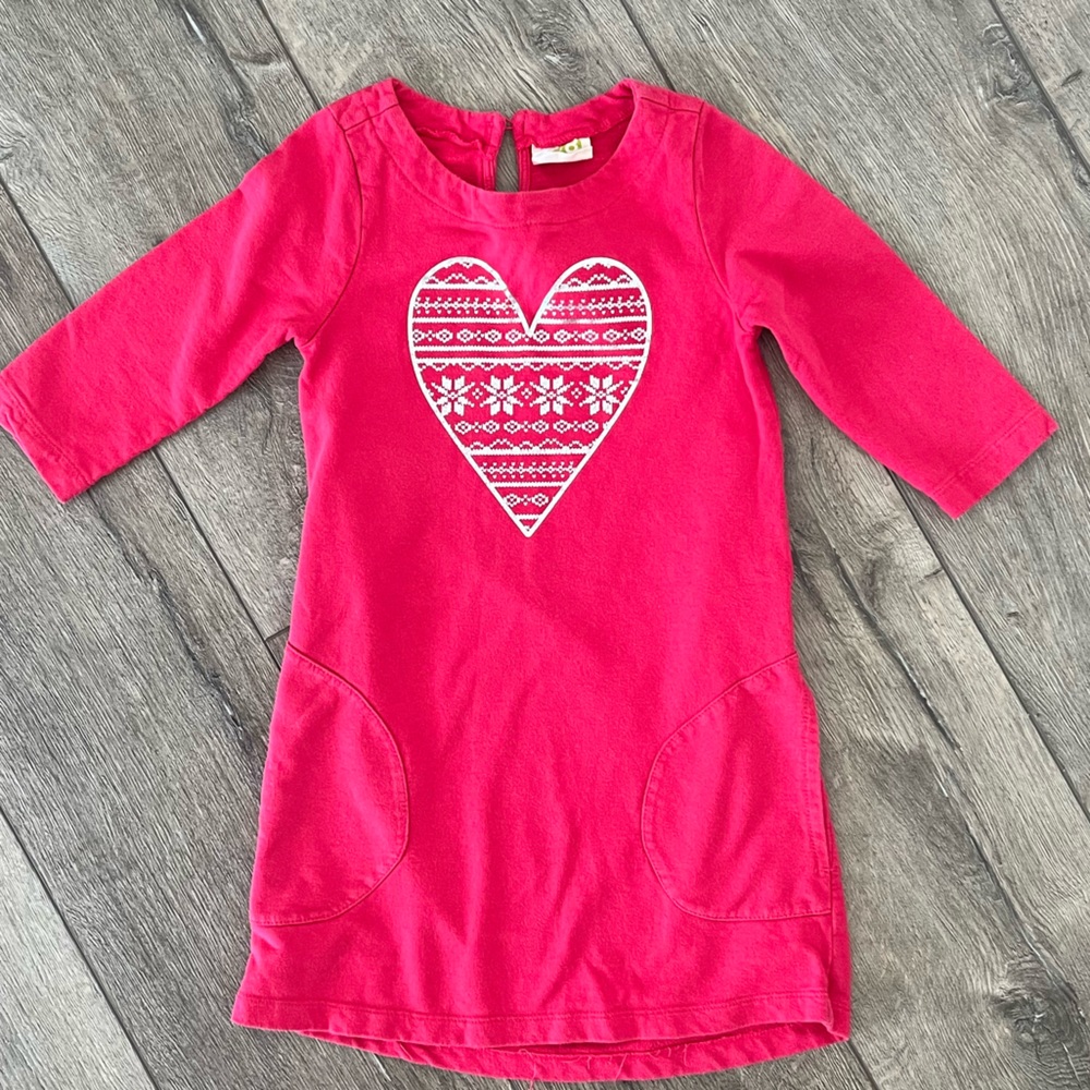 Crazy8 Girl Pink Heart Mid-Sleeve Dress Size 5/6
